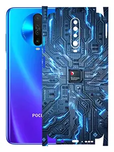 AtOdds - Poco X2 Mobile Back Skin Rear Screen Guard Protector Film Wrap (Coverage - Back+Camera+Sides) (Circuit)