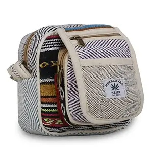 ANESHA Craft Himalayan hemp back pack. Laptop, Tablet carrying school, college, travel back pack. Hand made strong multi pocket back pack Round Sling Pack of 1 Square Bag (7.5 x 7.5 Inches)