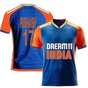 Ind T20 Cricket Team Jersey Tshirt 2024-25 -Virat 18-Dhoni7,Rohit 45,Surya 63,Hardik 33,Rishabh 17,KL Rahul 1(XX-Large 44,Blue-05)