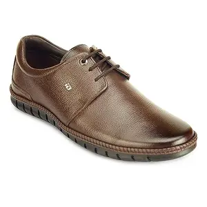 ID Brown Lace-Up Leather Formal Shoes for Men