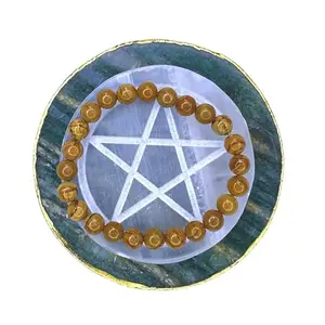 AADVIK CRYSTALS Yellow Jasper Bracelet | Natural 8mm Stone Beads | Balance, Empowerment, Energy Stretch Bracelet for Men & Women | Healed and energized by Master healer