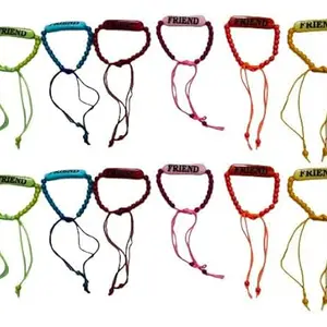 GIRLYZ ATTIRE Friend Style Colorful, Muticolor Friendship Bands for You(Pack of (12)