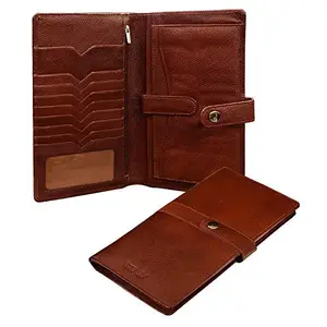 ABYS Genuine Leather Brown Chequebook Covers for Women and Girl's