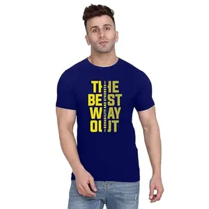 Men's Round Neck Men | Men's Casual Outings, Large Navy_FAR_ Men_ L_1194_