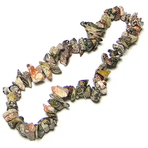 Nature's Crest Leopardskin Jasper Natural Stone Tumbled Chip Bracelet Gemstone for Vastu Healing Mediation Reiki & Pooja