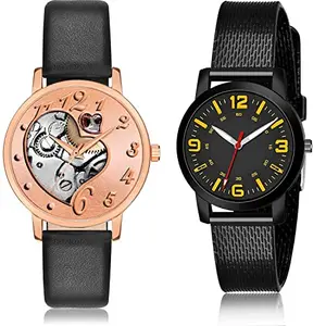 NEUTRON Luxury Analog Rose Gold and Black Color Dial Women Watch - GM371-(48-L-10) (Pack of 2)