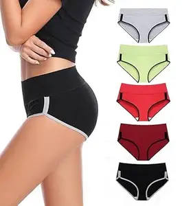 DIVING DEEP Panties For Women | High Waist Panty For Girl |Lightweight & Cotton High Waist Full Coverage Panty | Soft, Breathable & Comfortable Daily Underwear | Stretchable Hipster Briefs | Pack of 5