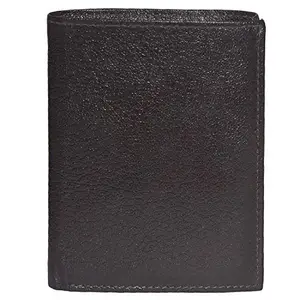 Leatherman Fashion LMN Genuine Leather Unisex Dark Brown Wallet ( 7 Card Slots)