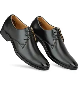 Men's Faux Leather Formal Shoes (Black, 9)-PID53496