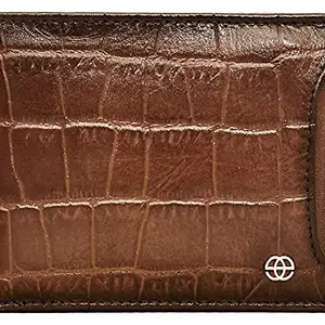 eske Jeryll - Genuine Leather Mens Bifold Wallet - Holds Cards, Coins and Bills - 12 Card Slots - Everyday Use - Travel Friendly - Handcrafted - Durable - Water Resistant -Dark Tan