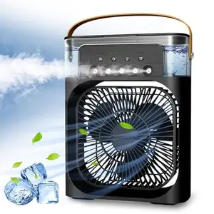 Portable Air Conditioner Fan, Mini Personal Evaporative Air Cooler Oscillation/Humidifier/Timing Function, Desktop Misting Fast Cooling Fan With Led Light For Room Office Camping (Black) price in India.