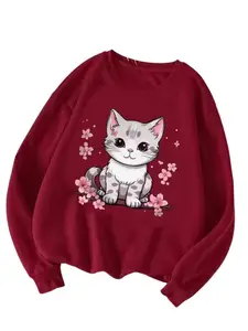 Brand: Sky Magic Women Oversized Casual Loose Fit Winter Wear Sweatshirt | Soft Warm Winter Pullover | Fleece Crew Neck Sweatshirt for Women & Girls