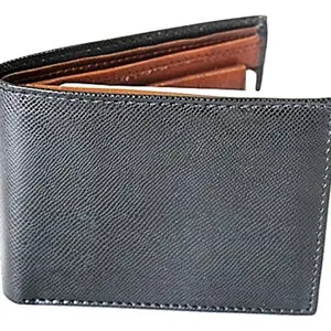 Laps of Luxury - Genuine Leather Classic Wallet Black Color with 'S' Alphabet Key Chain Combo Gift Pack