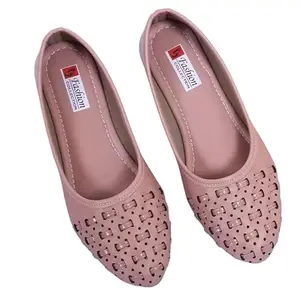 Marika Textiles Casual Flat Heels Bellies/jutis/Bellerinas for Women and Girls (Pink, UK Footwear Size System, Adult, Women, Numeric, Medium, 8)