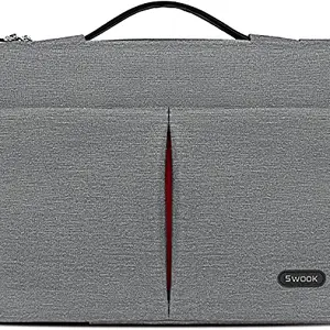 SWOOK Laptop Sleeve Case 13 13.3-14 Inch Laptop Bag Compatible with MacBook Air/Pro M1 M2 HP/Dell/Asus/ThinkPad Notebook Protective Tablet Handle Laptop Bag (Grey, 13-14 inch)