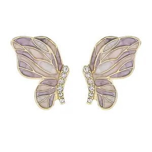 MYKI Beautiful Purple Butterfly Stud Earring For Women & Girls