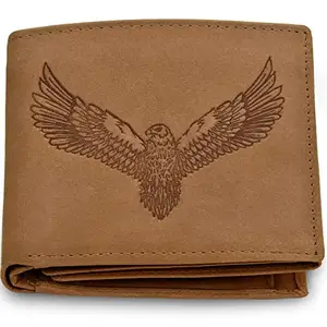 URBAN FOREST Zeus Vintage Cognac Leather Wallet for Men - Packed in Premium Wooden Box