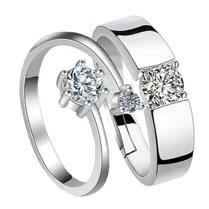 Mahi Valentine Gift Proposal Endless Affection Couple Ring with Crystal for Men and Women (FRCO1103206R)