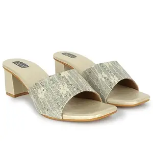 TAYDOL women fancy block heel sandal footwear black sandal(81)