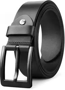 MARETTO Leather Belt for Men | Premium Black Leather Belt | Stylish & Durable Belt for Men | Formal & Casual Belts for Men