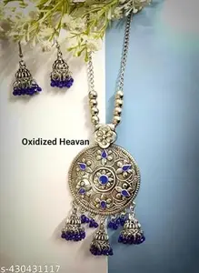 O S O Sdised Round Chain Pendant Long Necklace For Girls and women's Design_81