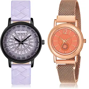 NEUTRON Wrist Analog Purple and Orange Color Dial Women Watch - GM509-GW40 (Pack of 2)