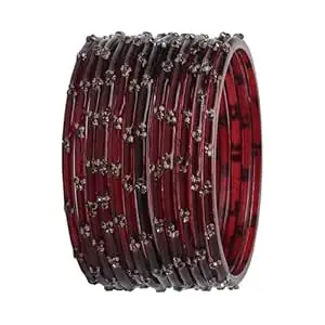 Ranika Traditional Glass Bangles Set for Women & Girls | Designer Stone Studded Bangles | Bangles for Daily & Festive Use