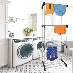 DARAZ Stainless Steel Foldable Cloth Dryer Stand Double Rack Cloth Stands for Drying Clothes Steel