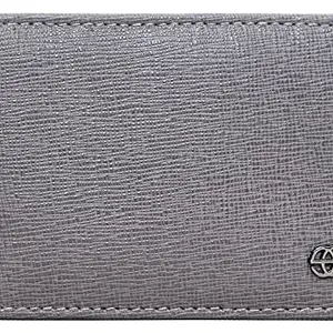 eske Paris Martin Leather Money Clip for Men, Men's Money Clip with 3 Card Slot, Grey Saffiano