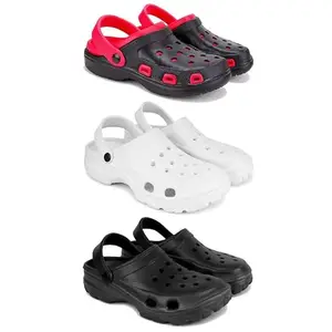 DRACKFOOT-Lightweight Classic Clogs || Sandals with Slider Adjustable Back Strap for Men-Combo(3)_S-3017-3122-3123-10 Black