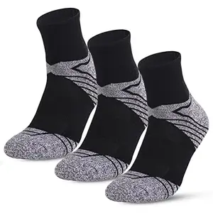 AIXING Men 3 Pairs Athletic Cotton Socks Outdoor Sports Casual Crew Socks for Hiking Trekking Walking