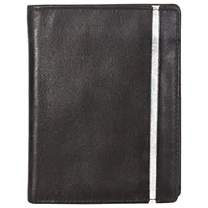 Leatherman Fashion LMN Genuine Leather Men Black Silver Size Medium Note Case 8624_K(8 cc Card Slots)