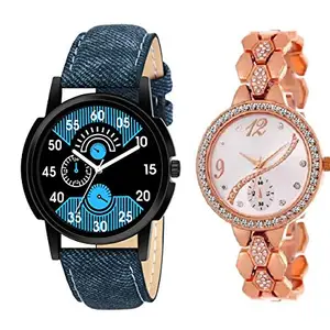RPS FASHION WITH DEVICE OF R Analog Attractive Watch Couple Combo Pack of 2