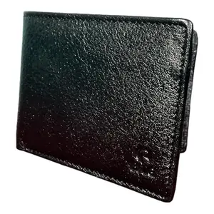 BFLG Black Leather Wallet for Men I 7 Card Slots I 2 Currency & Secret Compartments (Black)