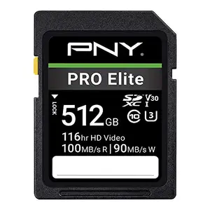 PNY 512GB PRO Elite Class 10 U3 V30 SDXC Flash Memory Card price in India.