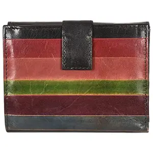 LMN Genuine Leather Multicolor Wallet for Women 864112 (7 Credit Card Slots)