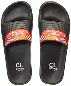Carlton London Men's Sliders, Black, 8