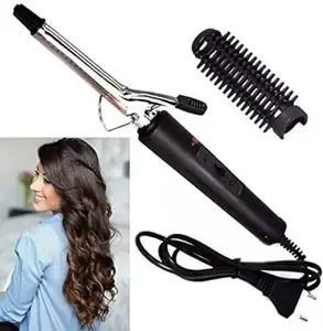 Generic 15-2n2 Hair Curling Iron Rod for Women For Home Use Instant Heat Styling Brush Motor Styling Tool Professional Hair Styling Instant Heat Technology (Black)