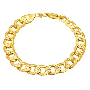 Memoir Gold plated flat Interlinked finish Stylish Brass Fashion Bracelet for Men and Women