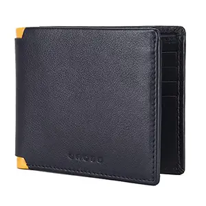 Cross Navy/Yellow Men's Wallet Leather Wallets for Men Latest Gents Purse with Card Holder Compartment (AC2048798_3-70)