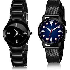 NEUTRON Exclusive Analog Black and Blue Color Dial Women Watch - G206-(65-L-10) (Pack of 2)