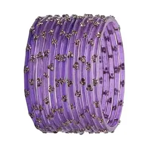 Ranika Traditional Glass Bangles Set for Women & Girls | Designer Stone Studded Bangles | Bangles for Daily & Festive Use