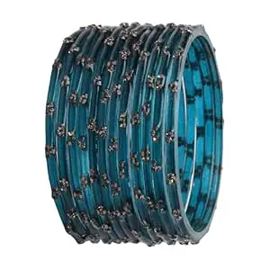 Ranika Traditional Glass Bangles Set for Women & Girls | Designer Stone Studded Bangles | Bangles for Daily & Festive Use