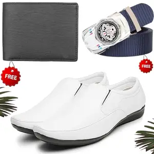 Stylish Trendy Formal Shoes/Party Shoes/Shoes Combo with Free Wallet & Belt for Men and Boys (BAZAAR5916_VTOR-BLK-2007) Multicolor