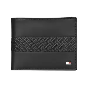 Tommy Hilfiger Men RFID Protected Nuevo Global Coin Wallet - Black, No. of Card Slot: 4
