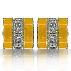 BANGLESKART Bridal Punjabi Chuda Bangle Set with Kada for Women's and Girl's (1 Pair)