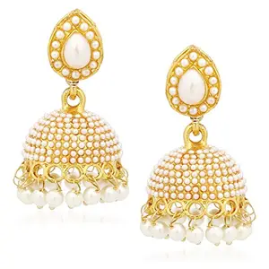 MEENAZ Jewellery Gold Plated Pearl Jhumka Earring Ear Rings for Girls Women Earring Necklace Jewellery Jhumki-J132