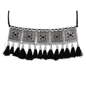 Black Choker Tassel Necklace for Women – Traditional Indian Jewelry