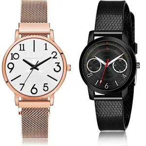 NEUTRON Analogue Analog White and Black Color Dial Women Watch - GM243-(67-L-10) (Pack of 2)