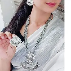 Nirmala Fashion Antique Oxidised Necklace set for womens and girls